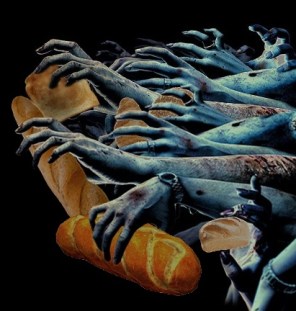Chasing Zombie arms with bread, a fear of those with Celiac Disease