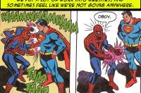 Spiderman fighting Superman
